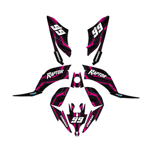 yamaha raptor250 graphics kit all years electron series magenta