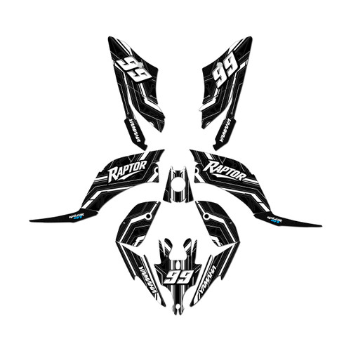 yamaha raptor250 graphics kit all years electron series white