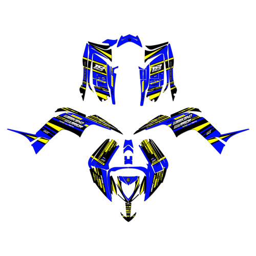 yamaha raptor110 graphics kit 2024-2026 warrior series blue