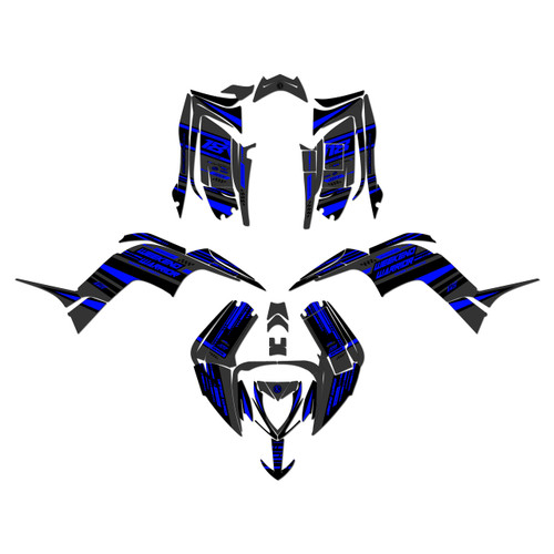 yamaha raptor110 graphics kit 2024-2026 warrior series blue-shift