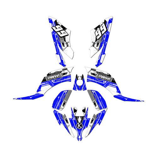yamaha raptor250 graphics kit all years future series blue