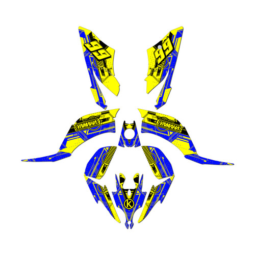 yamaha raptor250 graphics kit all years future series yellow