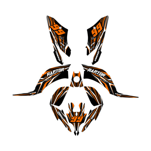 yamaha raptor250 graphics kit all years prime series orange