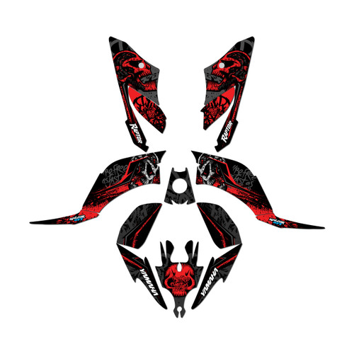 yamaha raptor250 graphics kit all years revolt series red