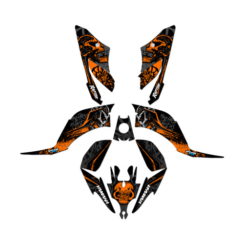 yamaha raptor250 graphics kit all years revolt series orange