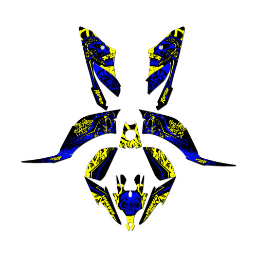 yamaha raptor250 graphics kit all years revolt series yellow