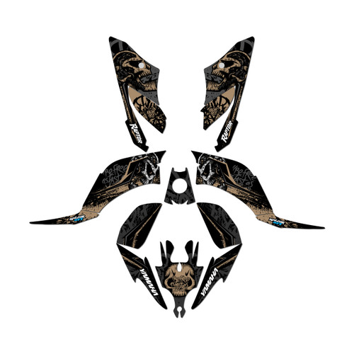 yamaha raptor250 graphics kit all years revolt series tan