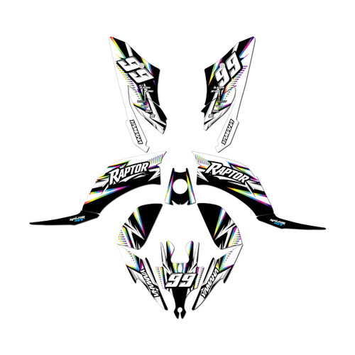 yamaha raptor250 graphics kit all years shred series rainbow