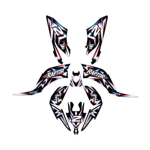 yamaha raptor250 graphics kit all years vision series red