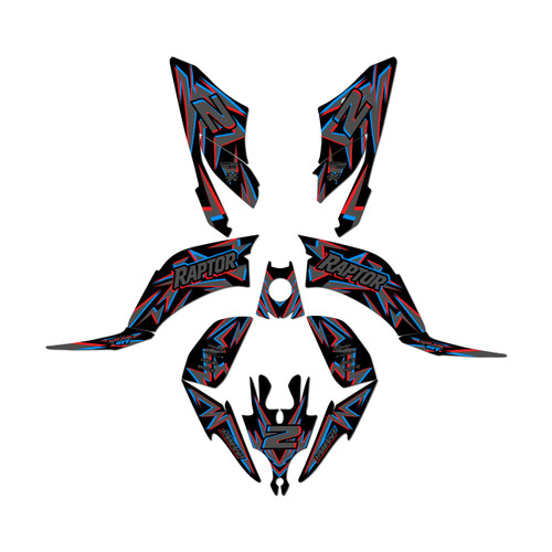 yamaha raptor250 graphics kit all years vision series gray