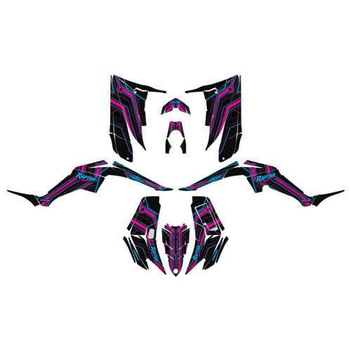 yamaha raptor350 graphics kit all years electron series magenta