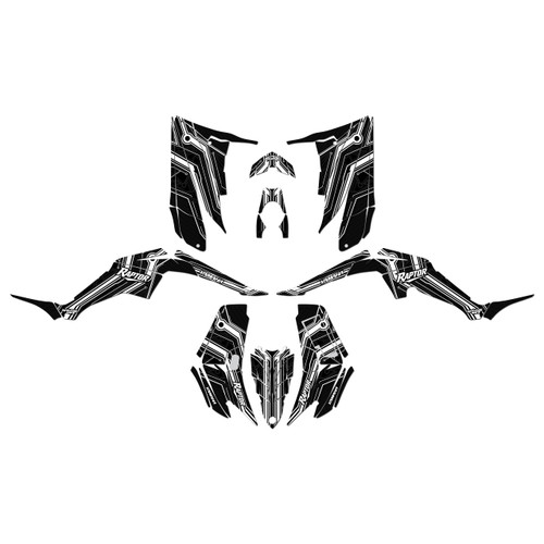 yamaha raptor350 graphics kit all years electron series white