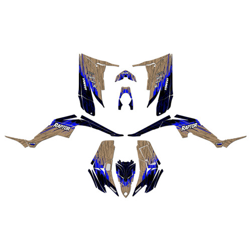 yamaha raptor350 graphics kit all years fracture series tan