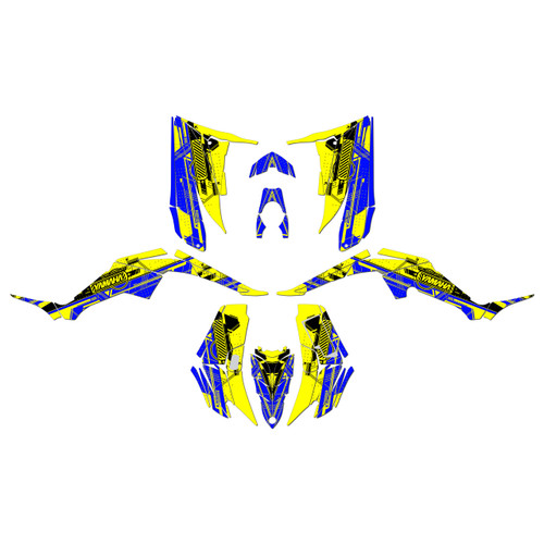 yamaha raptor350 graphics kit all years future series yellow