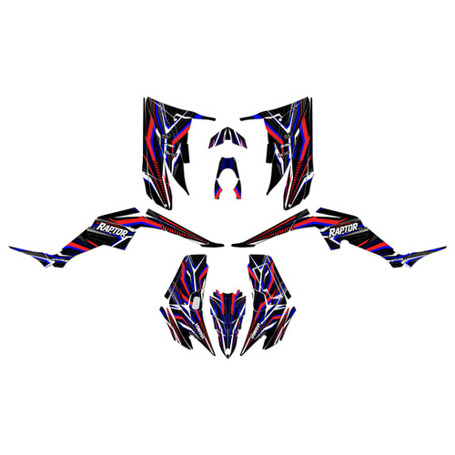 yamaha raptor350 graphics kit all years prime series red