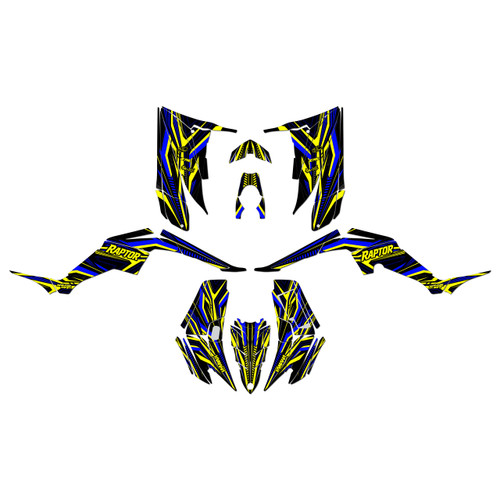 yamaha raptor350 graphics kit all years prime series yellow