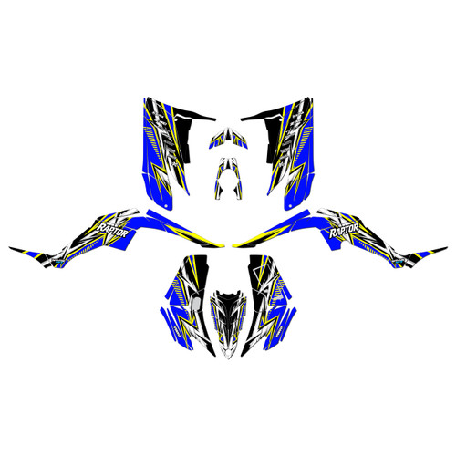 yamaha raptor350 graphics kit all years shred series blue