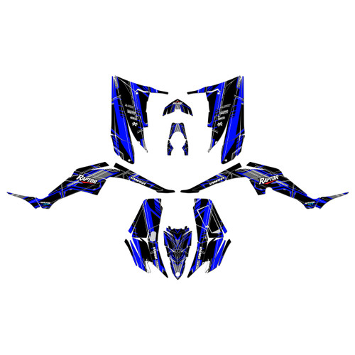yamaha raptor350 graphics kit all years swift series blue
