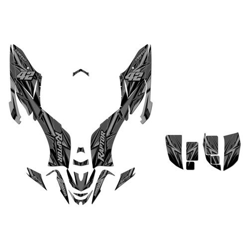 yamaha raptor125 graphics kit all years shred series smoke