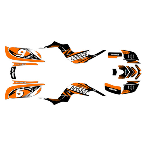 yamaha raptor660 graphics kit 2001-2005 turbo series orange