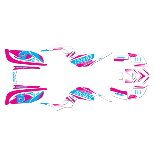yamaha raptor660 graphics kit 2001-2005 turbo series magenta