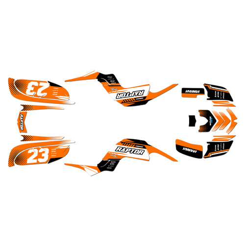 yamaha raptor660 graphics kit 2001-2005 viper series orange
