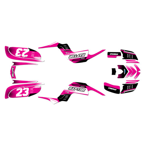 yamaha raptor660 graphics kit 2001-2005 viper series magenta