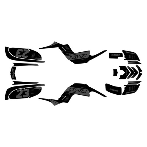 yamaha raptor660 graphics kit 2001-2005 viper series smoke