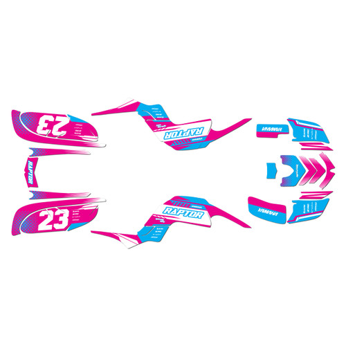 yamaha raptor660 graphics kit 2001-2005 viper series magenta-shift