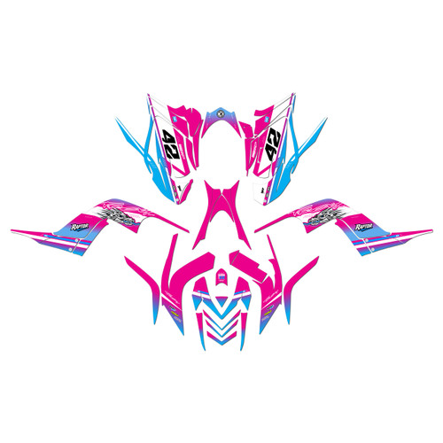 yamaha raptor700 graphics kit 2006-2012 blitz series magenta