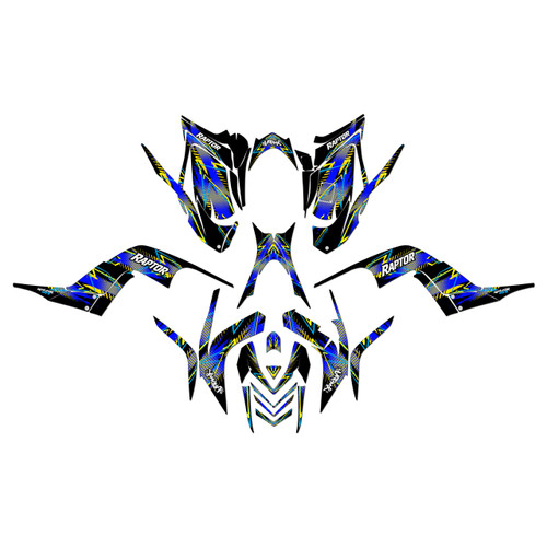 yamaha raptor700 graphics kit 2006-2012 dash series blue