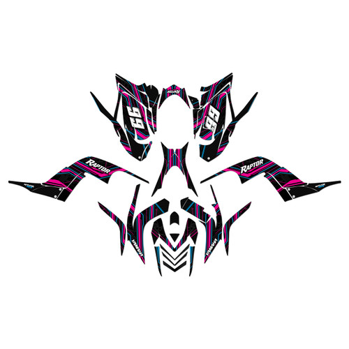 yamaha raptor700 graphics kit 2006-2012 electron series magenta