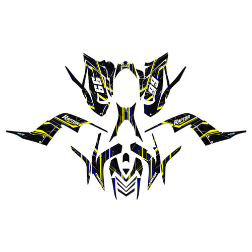 yamaha raptor700 graphics kit 2006-2012 electron series yellow