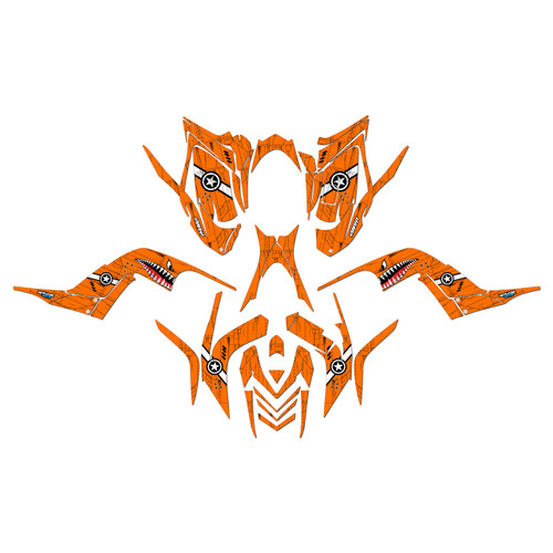 yamaha raptor700 graphics kit 2006-2012 predator series orange