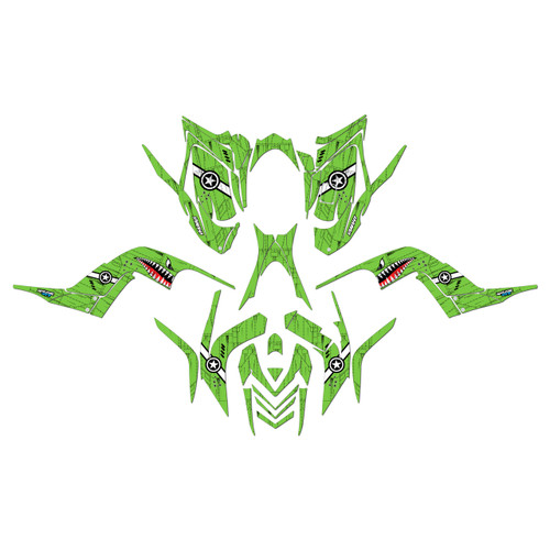 yamaha raptor700 graphics kit 2006-2012 predator series green