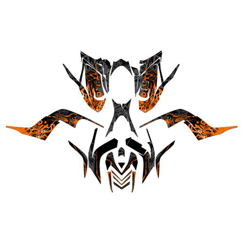 yamaha raptor700 graphics kit 2006-2012 revolt series orange