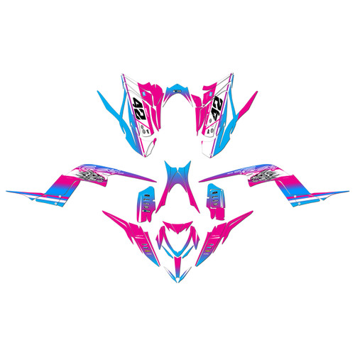 yamaha raptor700 graphics kit 2013-2026 blitz series magenta