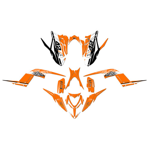 yamaha raptor700 graphics kit 2013-2026 blitz series orange