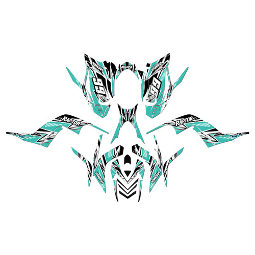 yamaha raptor700 graphics kit 2006-2012 shred series teal