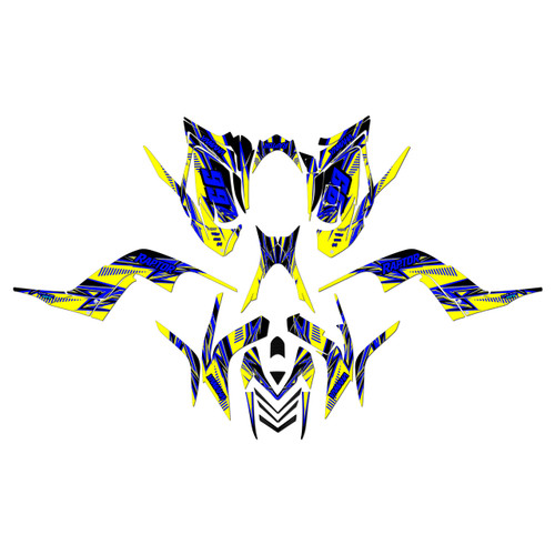 yamaha raptor700 graphics kit 2006-2012 shred series yellow
