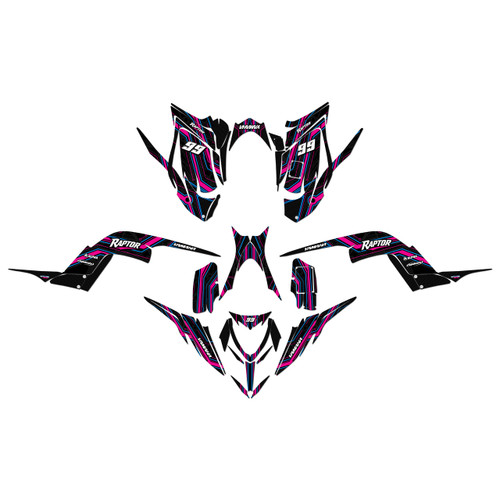yamaha raptor700 graphics kit 2013-2026 electron series magenta