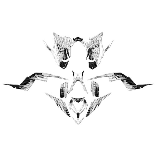 yamaha raptor700 graphics kit 2013-2026 fracture series white