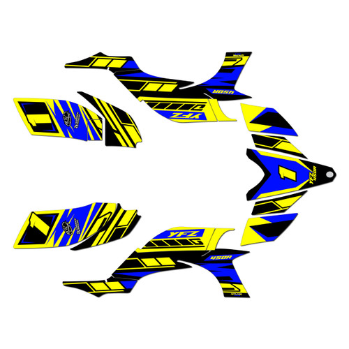 yamaha yfz450 graphics kit 2004-2008 blazing series yellow