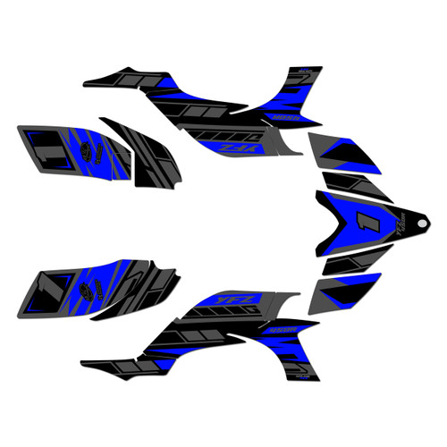 yamaha yfz450 graphics kit 2004-2008 blazing series blue-shift