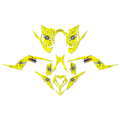 yamaha raptor700 graphics kit 2013-2026 predator series yellow