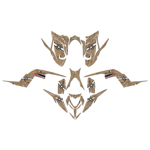 yamaha raptor700 graphics kit 2013-2026 predator series tan