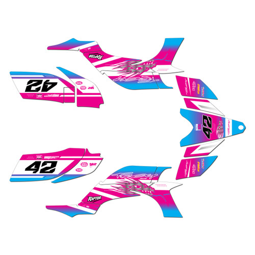 yamaha yfz450 graphics kit 2004-2008 blitz series magenta