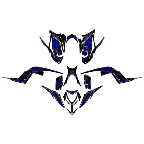 yamaha raptor700 graphics kit 2013-2026 prime series blue-shift