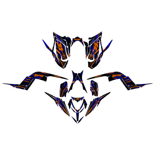 yamaha raptor700 graphics kit 2013-2026 prime series orange-shift