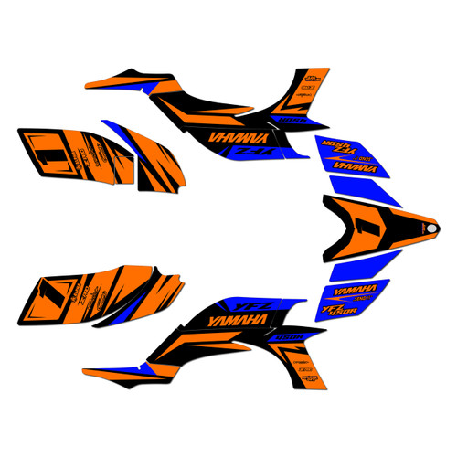 yamaha yfz450 graphics kit 2004-2008 division series orange